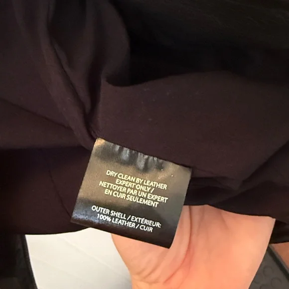 Lamarque Black 100% Leather Piper Studded Biker Jacket Size Medium EUC - Picture 4 of 7